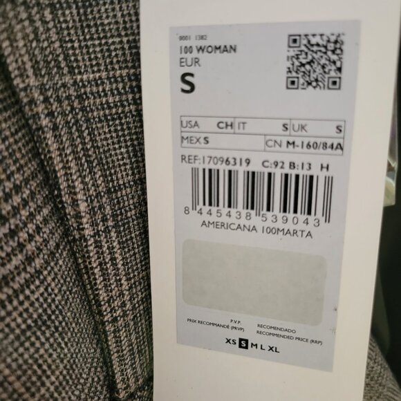 Mango Women Check wool suit blazer Size US S NWT $ 229 - Picture 5 of 5